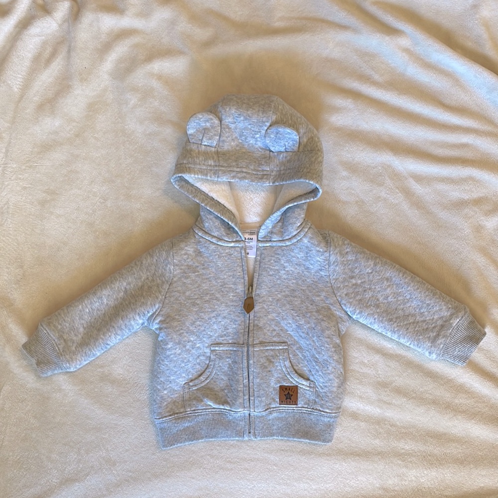 3-6m fleece coat gray